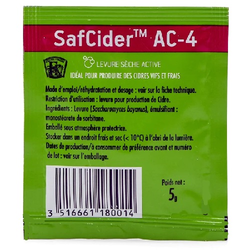 SafCider™ AC-4 Cider Yeast SafCider™ AC-4 Cider Yeast